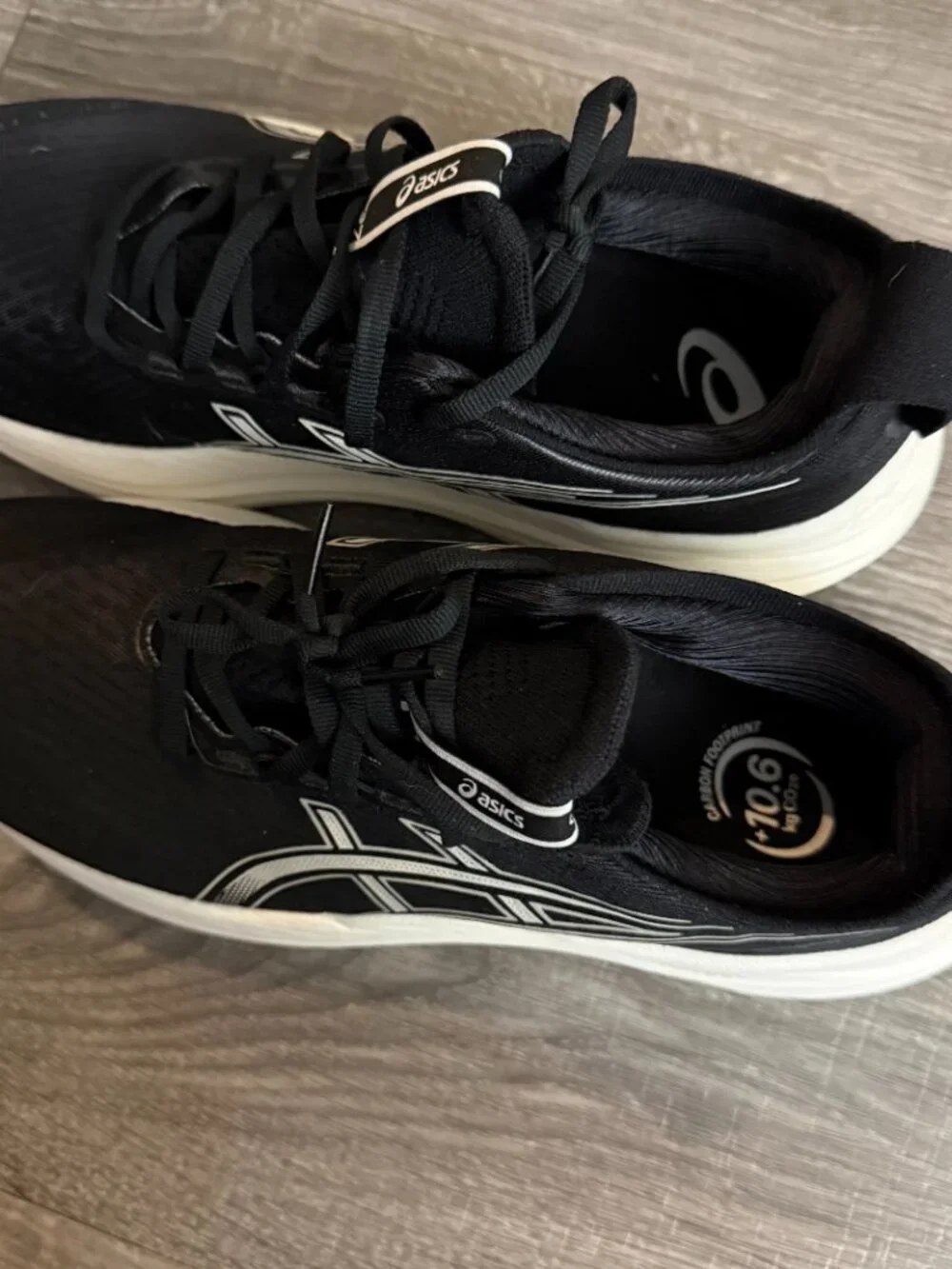 Asics Gel Nimbus 27 1011B958 Black White Running Sneakers Shoes Men's Size 9 - Picture 4 of 7